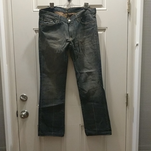7 for All Mankind Jeans 32 bootcut dark jeans EUC - Picture 1 of 9
